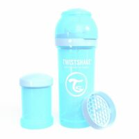 شیشه شیر طلقی 260 میلی لیتر تویست شیک آبی پاستیلی«Twistshake»