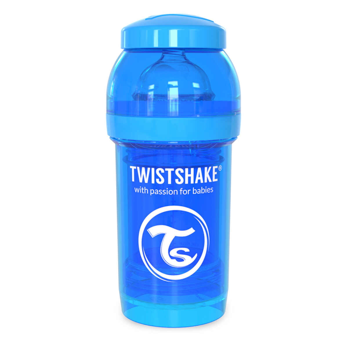 شیشه شیر طلقی 180 میلی لیتر تویست شیک آبی«Twistshake»