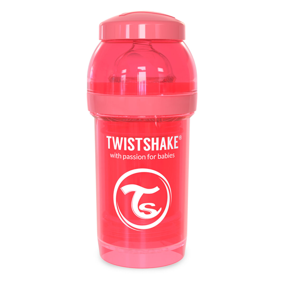 شیشه شیر طلقی 180 میلی لیتر تویست شیک هلویی«Twistshake»
