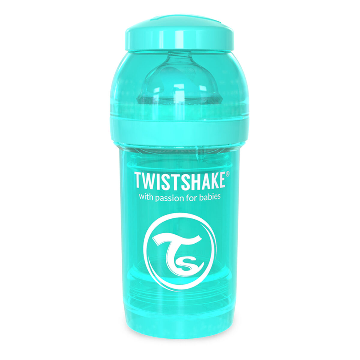 شیشه شیر طلقی 180 میلی لیتر تویست شیک فیروزه ای«Twistshake»