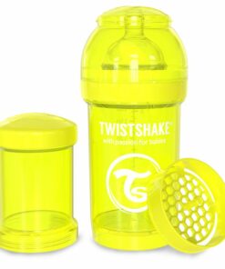 شیشه شیر طلقی 180 میلی لیتر تویست شیک زرد«Twistshake»