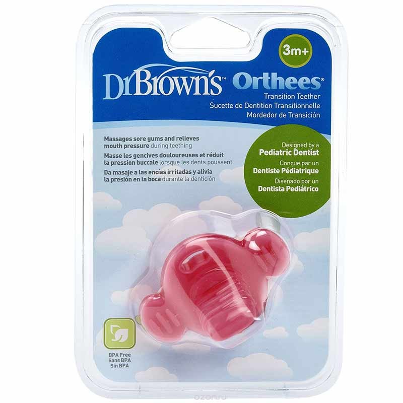 دندانگیر طرح پستانکی دکتر براون «Dr Brown» قرمز