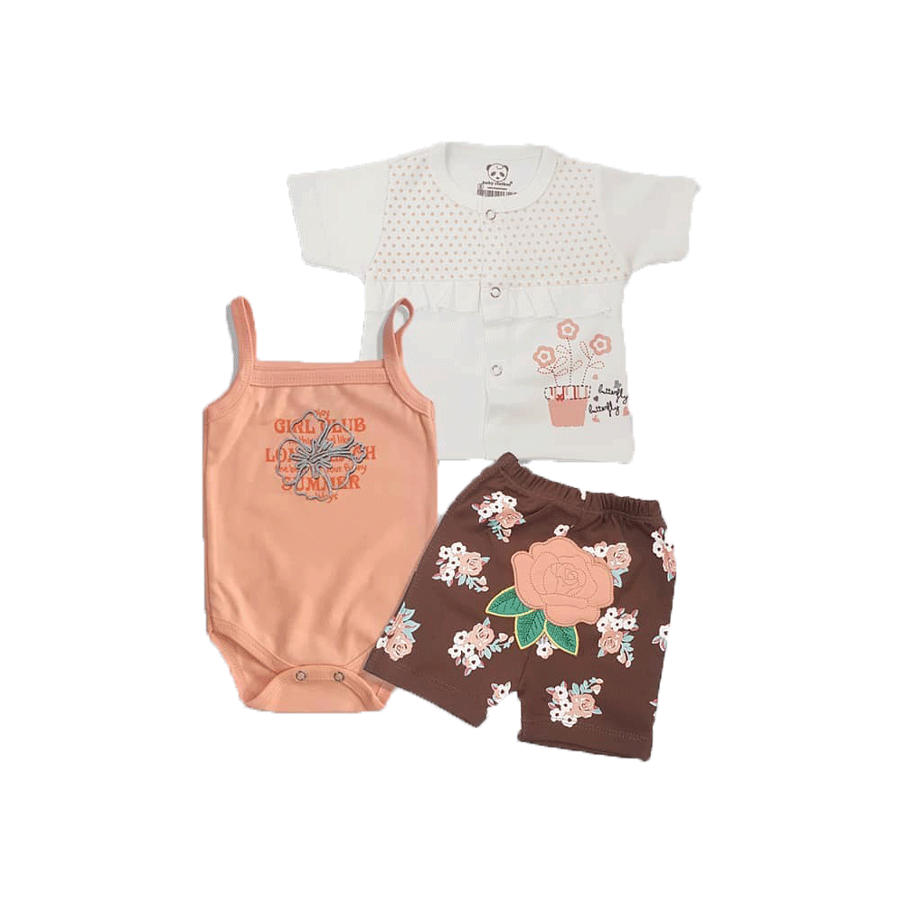 سه تکه نوزادی طرح گل baby clothes
