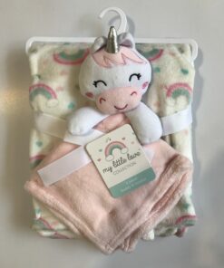 پتو نوزادی با دستمال عروسکی طرح فیل صورتی