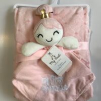 پتو نوزادی با دستمال عروسکی طرح دختر تاج دار