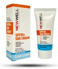 کرم ضد افتاب آلوئه ورا spf50 نیوول Newwel مناسب انواع پوست حجم 50 میل ا Newwel sunscreen spf50,volume 50 ml