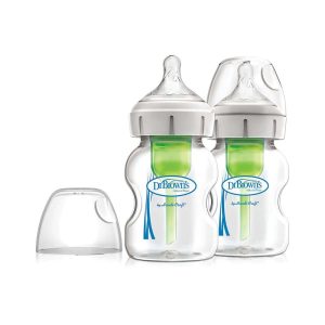 شيشه شير طلقی 150 ميل 2عددی آپشن پلاس عریض دكتر براون Dr Browns
